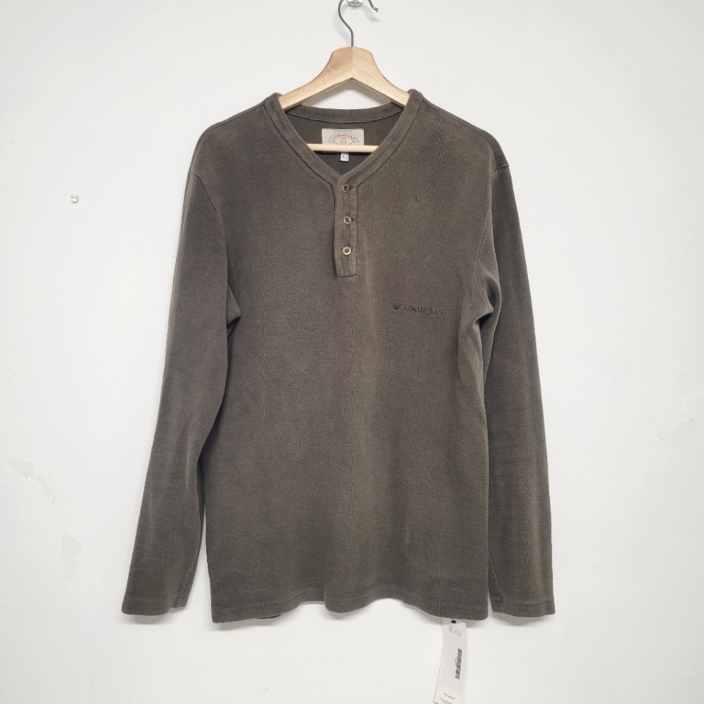Armani Jeans Olive Long Sleeve Cotton  Shirt